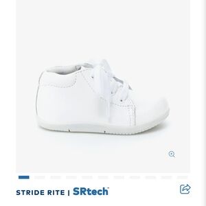 Stride Rite SRtech Elliott White Kids Lace-Up Shoe